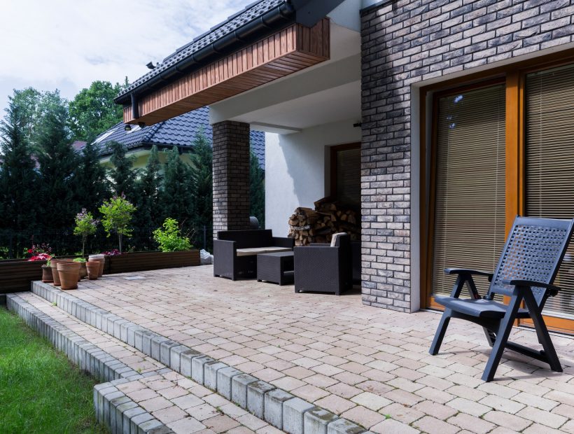 Patio with chairs and table Patio with chairs and table